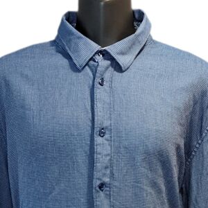 BY Definition slim fit blue button front shirt 3XLT